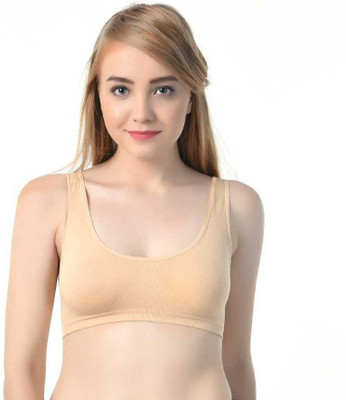 ComfyStyle Women Sports Non Padded Bra(Beige)