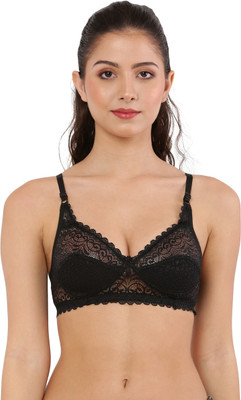HKCHOICE Fancy Stylish Non-Padded Net Bra for Women - Comfortable Fit (Pack of 1) Women Everyday Non Padded Bra(Black)