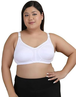 map deal Tshirt Bra Regular and Plus Sizes Bra for Women Girl Everyday Cotton Hosiery Bra Women Everyday Non Padded Bra(White)