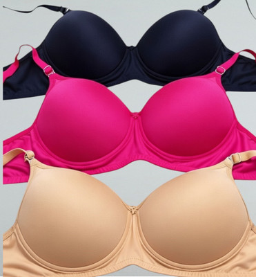 ARHANRAZA Cotton Fabric Women Push-up Lightly Padded Bra(Multicolor)