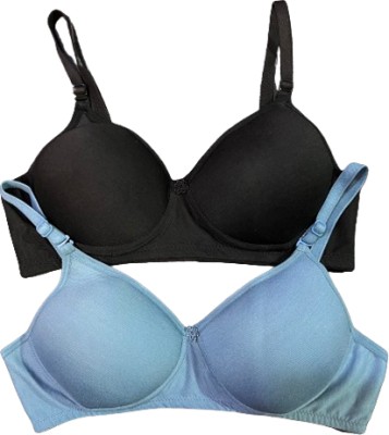 KGN RETINA Padded Bra For Women Women Push-up Lightly Padded Bra(Blue, Black)