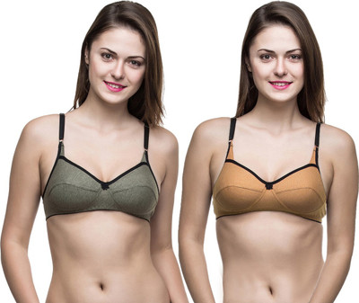 DreamBe 5Star Women Everyday Non Padded Bra(Green, Brown)
