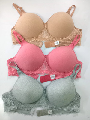 skinbeauty Women's Cotton Padded Laces Full Coverage Bra with Adjustable Straps Pack of 3 Women Everyday Lightly Padded Bra(Multicolor)