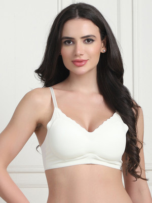 Quttos Quttos Women Lightly Padded Soft Bralette Bra Women Bralette Lightly Padded Bra(Beige)