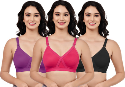 HouseOfCommon Women Full Coverage Non Padded Bra(Multicolor)