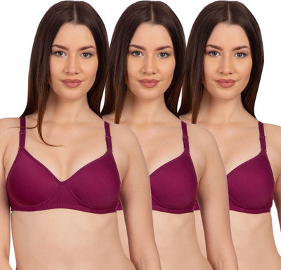 KOMLI by Komli Purple Lightly Padded Full Coverage T-Shirt Women T-Shirt Lightly Padded Bra(Purple)