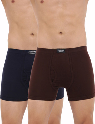 Dollar Bigboss Pack Of 2 Combed Cotton Plush-Backed Waistband Solid Men Trunk For Rs. 189 @ 50 %