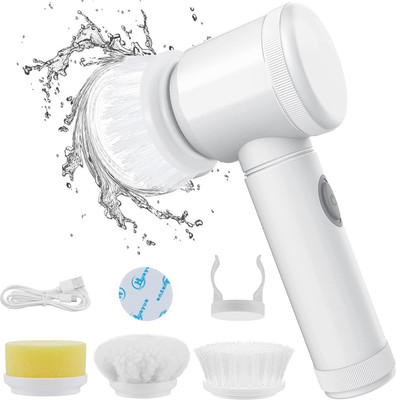 Roztocze 5 in 1 Magic Brush Nylon Bathtub Electric Multi-Functional Household Tools Plastic Wet and Dry Broom(White)