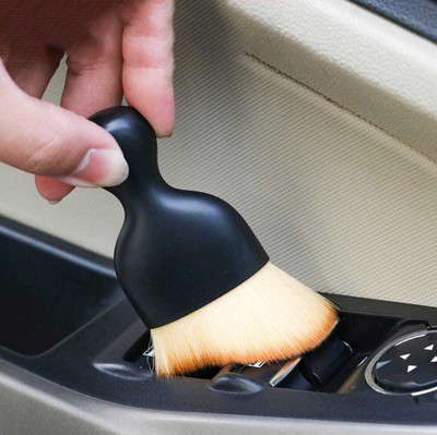 HIRVA CREATION Auto Interior Soft Hair Removal Brush, Car Cleaning Brush Dust Collectors Plastic Wet and Dry Brush Microfibre Wet and Dry Brush(Multicolor)