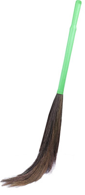 Kryshu Floor Broom with Soft No Dust Grass with Plastic Handle Phool Jhadu for Home Grass Wet Broom(Green)