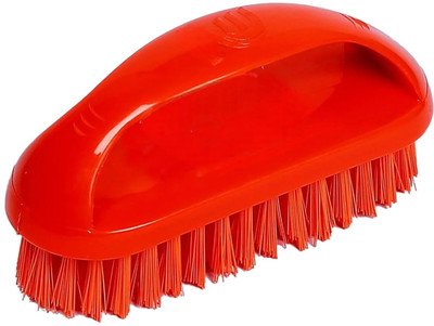 Mohprit Esay Cloth Brush Laundry Brush with Handle Semi Hard Bristles Pack of 1 Plastic Wet and Dry Brush(Red)