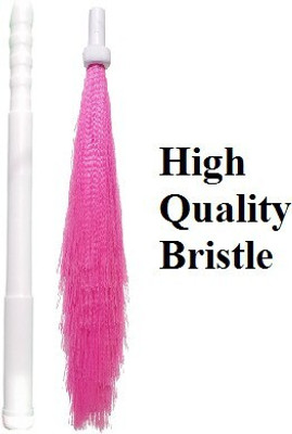 kiran Adjustable Plastic Multi Colored Broom ,Foldable Plastic Colored Phool Jhadu Plastic Wet and Dry Broom(Pink)