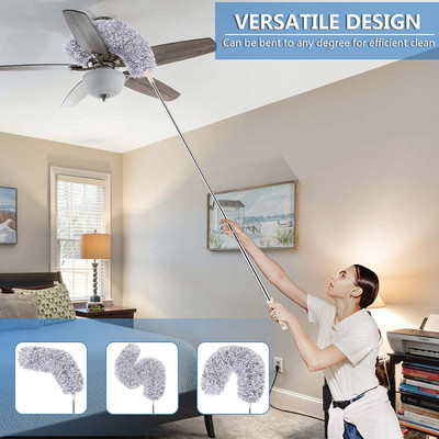 SUNCLOCK Cleaning Brush Feather Microfiber Duster with Extendable Rod Dust Cleaner KH_1 Wet and Dry Duster