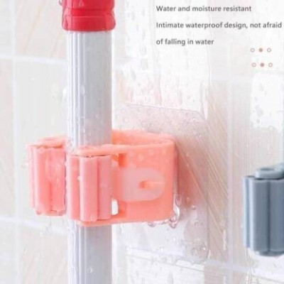 Manhir Enterprise Self Adhesive Broom/Wiper/Mop Holder cum Organizer (Pack of 2 )BH278 Hook 1(Pack of 1)