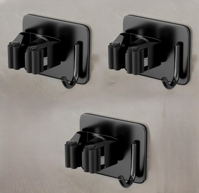 SorresaA Black Stainless Steel Broom Holder(3 Holders)