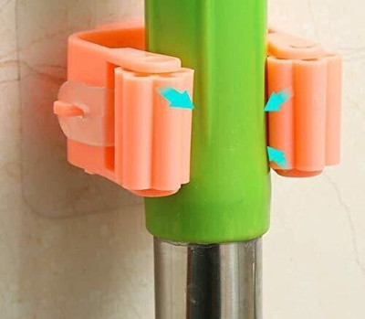 FIVANIO Multicolor Plastic Broom Holder(4 Holders)