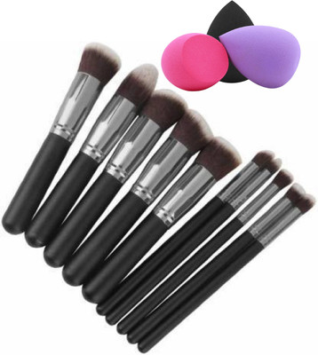 Glowrx Essential 10-brush set with 3 soft puff applicators(13 Items in the set)