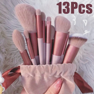 Toywua 13Pcs/Set Makeup Brushes Fluffy High Elasticity Breathable No Shedding Washable(Pack of 13)