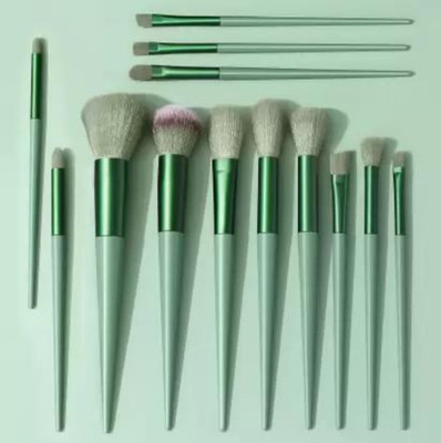 huge leaf makeup brush applicator high quality 13 pcs makeup brushes set with green bag(Pack of 13)