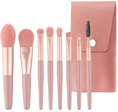 JAMBH 8 Pcs Brush Set With Pouch, Makeup Brushes Premium Synthetic Kabuki Foundation(Pack of 8)