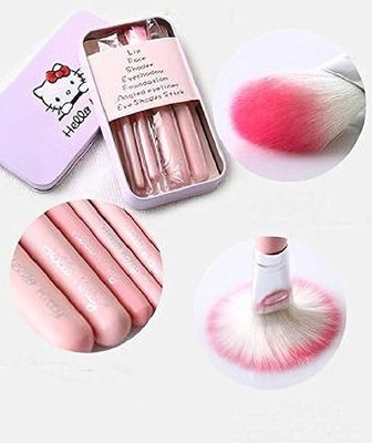 wotsriab hello kitty makeup brush and one puff (Pack of 8)(Pack of 8)