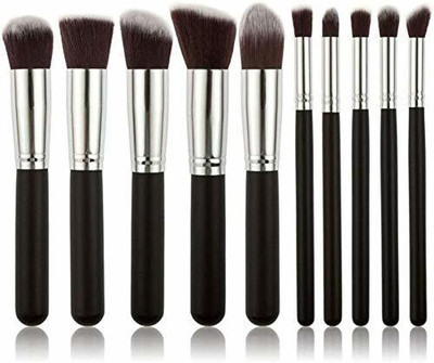 NXGTYA Black Makeup Brush set of 10 Pc(Pack of 10)
