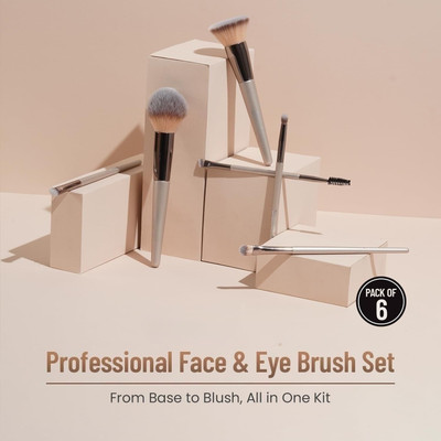 rashi Professional Face & Eye Makeup Brush with Synthetic Fibers For Easy Blending(Pack of 6)
