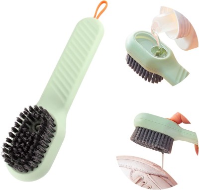 Eopzo Dispensing Cleaning Brush with Scrub for Multifunctional Shoe Brush Plastic Wet and Dry Brush(Multicolor)