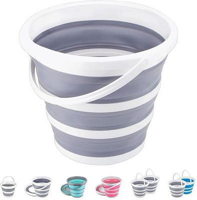 wonder digital Portable Foldable Silicone Bucket for Camping 5 L Plastic Bucket(Multicolor)