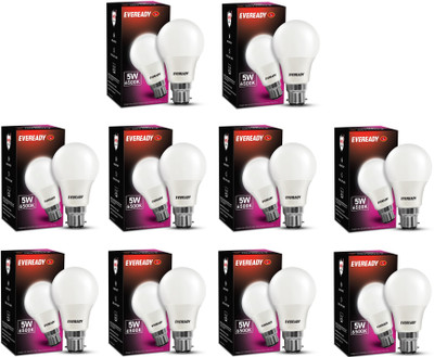 EVEREADY 5 W Basic Standard B22 LED Bulb(White, Pack of 10)