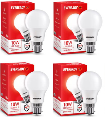 EVEREADY 10 W Basic Standard B22 LED Bulb(White, Pack of 4)