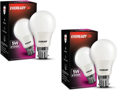 EVEREADY 5 W Basic Standard B22 LED Bulb(White, Pack of 2)