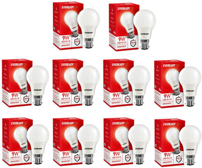 EVEREADY 9 W Basic Standard B22 LED Bulb(White, Pack of 10)
