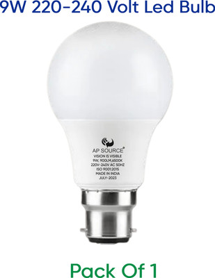 AP Source 9 W Basic Round B22 LED Bulb(White)