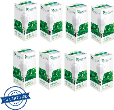 Syska 9 W Basic Standard B22 LED Bulb(White, Pack of 8)
