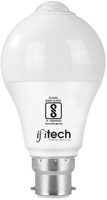IFITech 12 W Motion Sensor Round B22 LED Bulb(White)