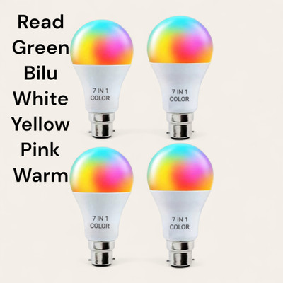 UNIQ 9 W Color Changing Round B22 Decorative Bulb(Multicolor, Pack of 4)