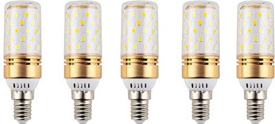 Baslash 12 W Basic Standard E14 LED Bulb(White, Yellow, Multicolor, Pack of 5)