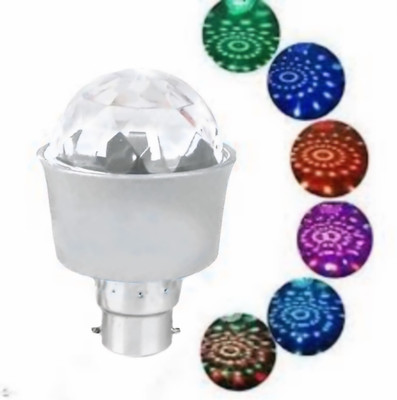 GudiyaEnt 9-watt 3 Color High Bright Led Bulb Single Disco Ball(Ball Diameter: 8 cm)