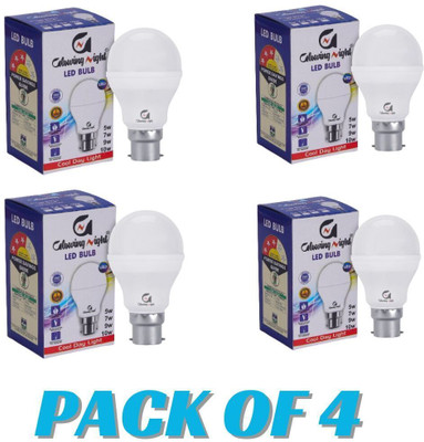 sunever 9 W Basic Standard B22 LED Bulb(White, Pack of 4)