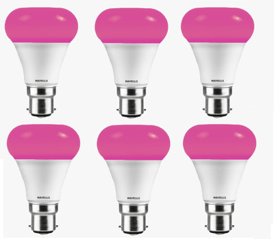 HAVELLS 3 W Basic Decorative B22 LED Bulb(Pink, Pack of 6)