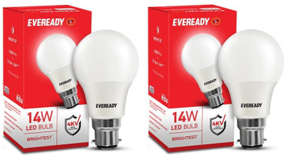 EVEREADY 14 W Basic Round B22 LED Bulb(White, Pack of 2)