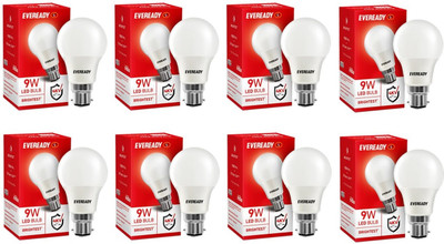 EVEREADY 9 W Basic Standard B22 LED Bulb(Yellow, Pack of 8)