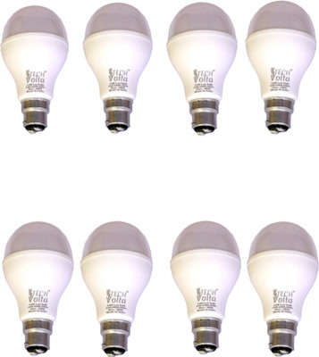 Techvolta 12 W Basic Round B22 LED Bulb(White, Pack of 8)