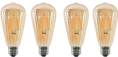 Eve Hanger 4 W Basic Standard E27 LED Bulb(Yellow, Pack of 4)