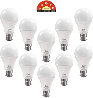 LAZYwindow 9 W Round B22 LED Bulb(White, Pack of 10)