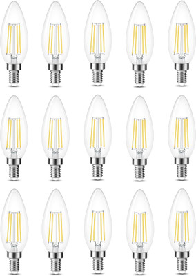 vibunt 4 W Basic Candle E14 LED Bulb(Yellow, Pack of 15)