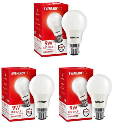 EVEREADY 9 W Basic Standard B22 LED Bulb(Yellow, Pack of 3)