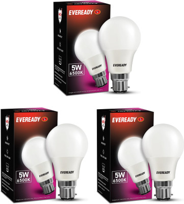 EVEREADY 5 W Basic Standard B22 LED Bulb(White, Pack of 3)