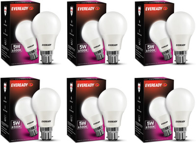 EVEREADY 5 W Basic Standard B22 LED Bulb(White, Pack of 6)